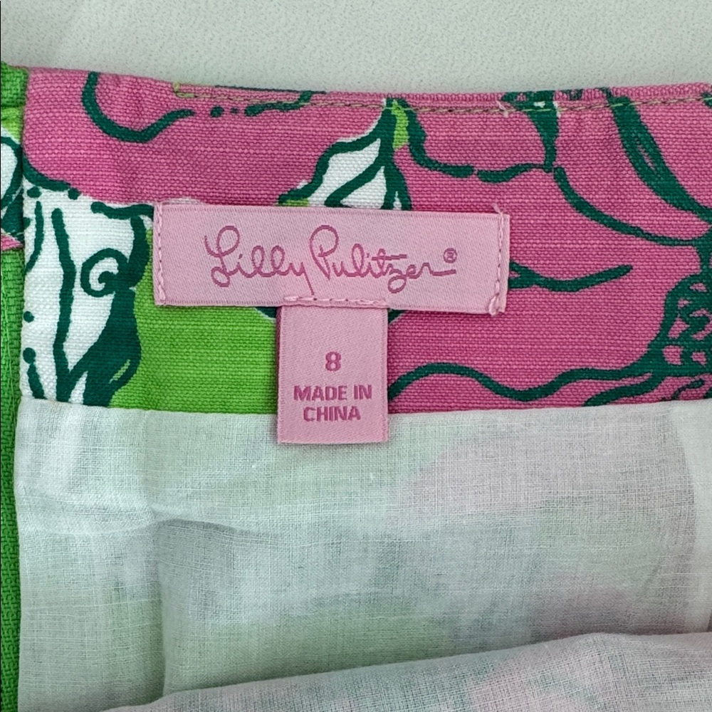 Lilly Pulitzer Pink & Green Floral Butterfly Mini Skirt - Picture 2 of 4